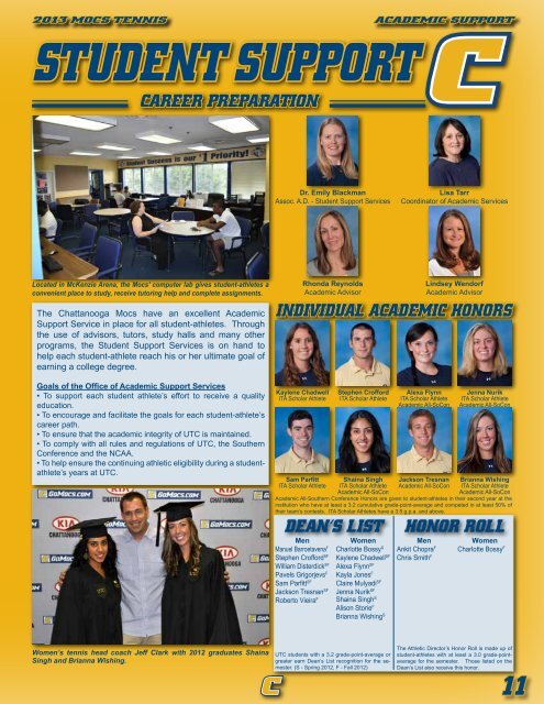 2012 TENNIS MEDIA GUIDE - UTC Athletics