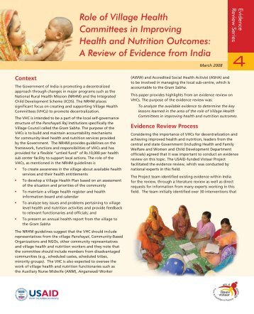 Role of Village Health Committees in Improving Health and ... - Nipccd