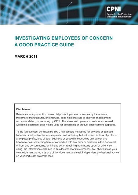 Cpni Guide.pdf Investigating employees of concern - a good practice guide - CPNI