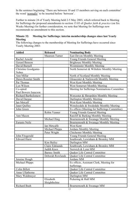 2004 YM Minutes [PDF: 132k - opens in new window] - Quakers