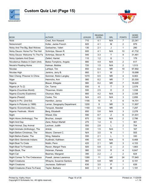 Custom Quiz List (Page 3) - Bartlesville Public Schools