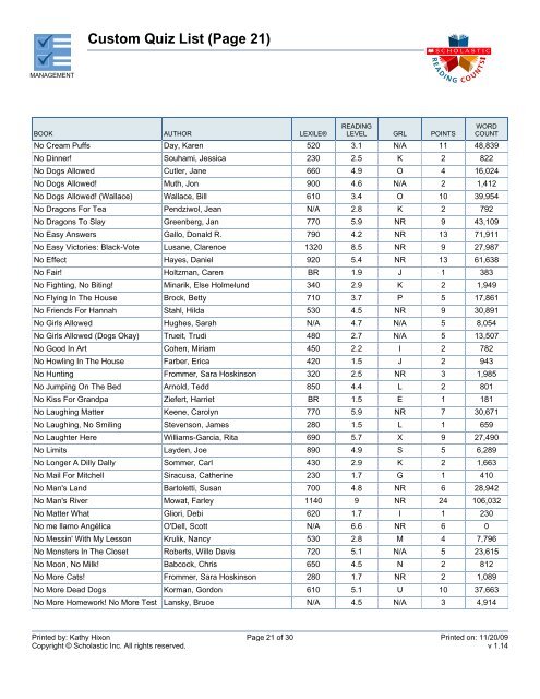 Custom Quiz List (Page 3) - Bartlesville Public Schools