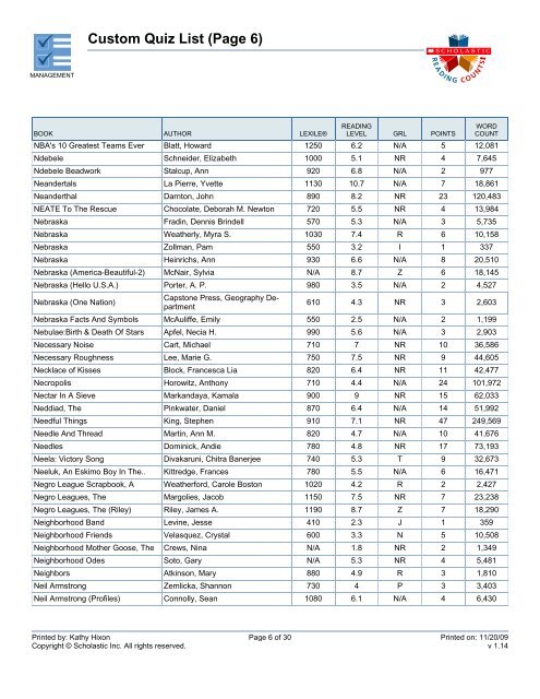 Custom Quiz List (Page 3) - Bartlesville Public Schools