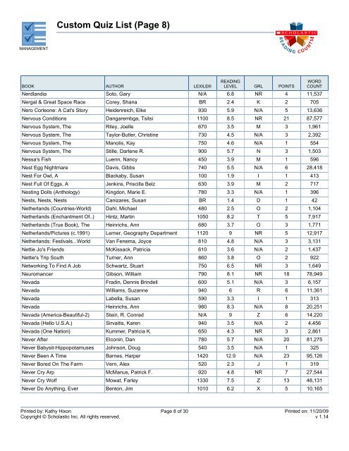 Custom Quiz List (Page 3) - Bartlesville Public Schools