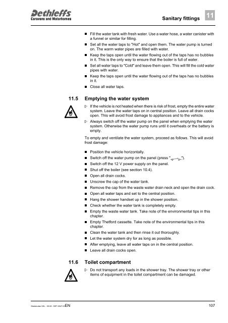 User Manual XXL Globetrotter 2006 - Dethleffs