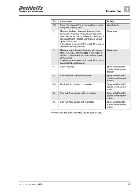 User Manual XXL Globetrotter 2006 - Dethleffs