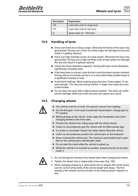 User Manual XXL Globetrotter 2006 - Dethleffs