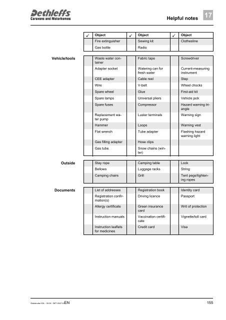 User Manual XXL Globetrotter 2006 - Dethleffs