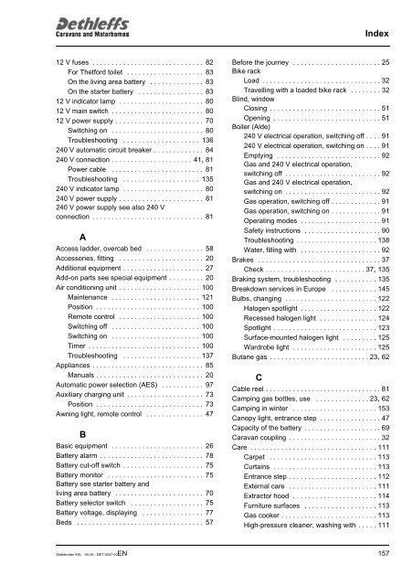 User Manual XXL Globetrotter 2006 - Dethleffs