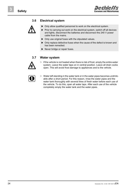 User Manual XXL Globetrotter 2006 - Dethleffs