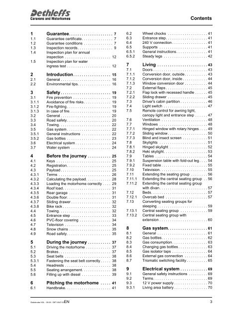 User Manual XXL Globetrotter 2006 - Dethleffs