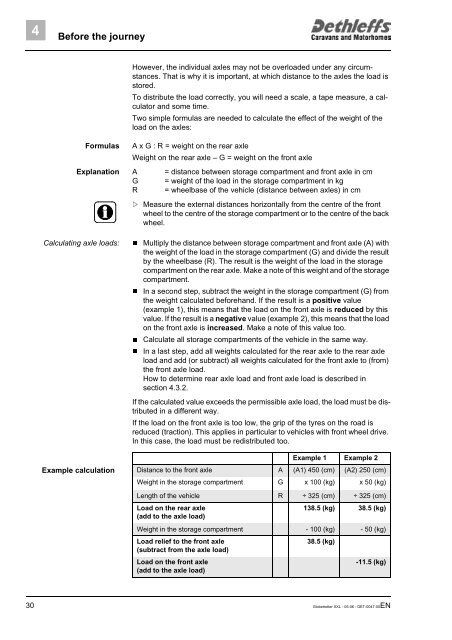 User Manual XXL Globetrotter 2006 - Dethleffs