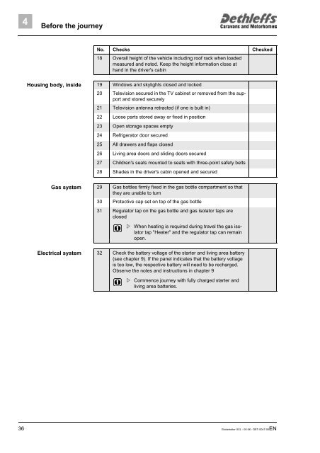 User Manual XXL Globetrotter 2006 - Dethleffs