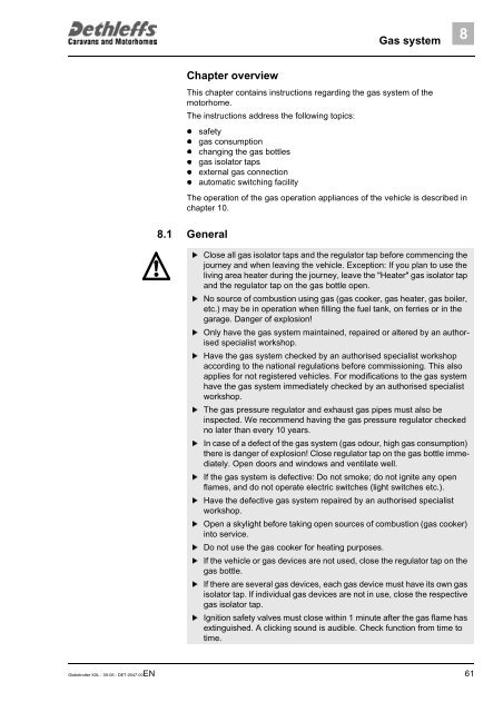 User Manual XXL Globetrotter 2006 - Dethleffs