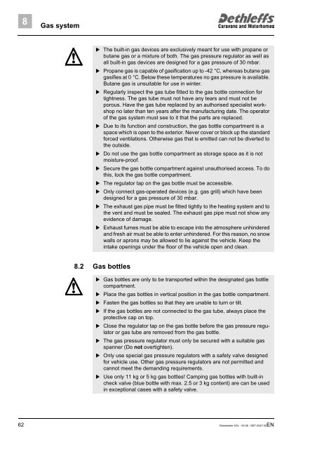 User Manual XXL Globetrotter 2006 - Dethleffs