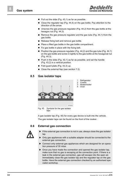 User Manual XXL Globetrotter 2006 - Dethleffs