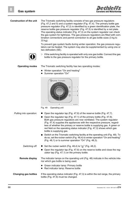 User Manual XXL Globetrotter 2006 - Dethleffs