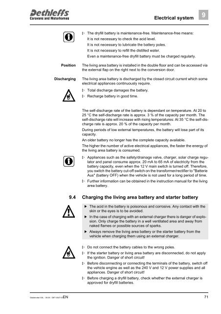 User Manual XXL Globetrotter 2006 - Dethleffs