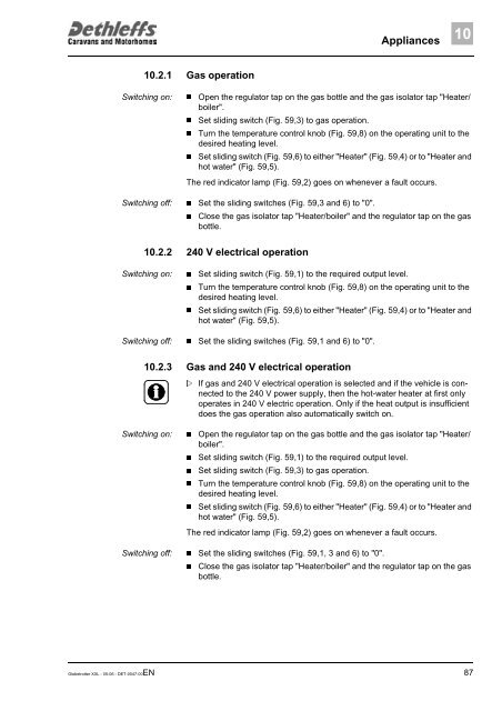 User Manual XXL Globetrotter 2006 - Dethleffs