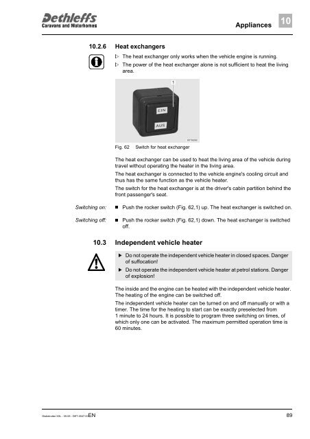 User Manual XXL Globetrotter 2006 - Dethleffs