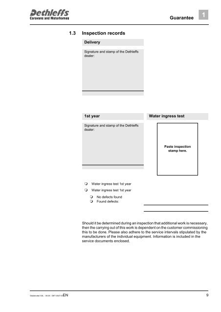 User Manual XXL Globetrotter 2006 - Dethleffs