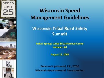 Wisconsin Speed Management Guidelines