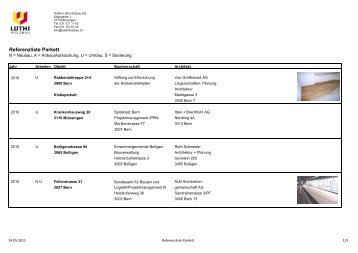 Walter LÃ¼thi Holzbau AG - Referenzliste Parkett