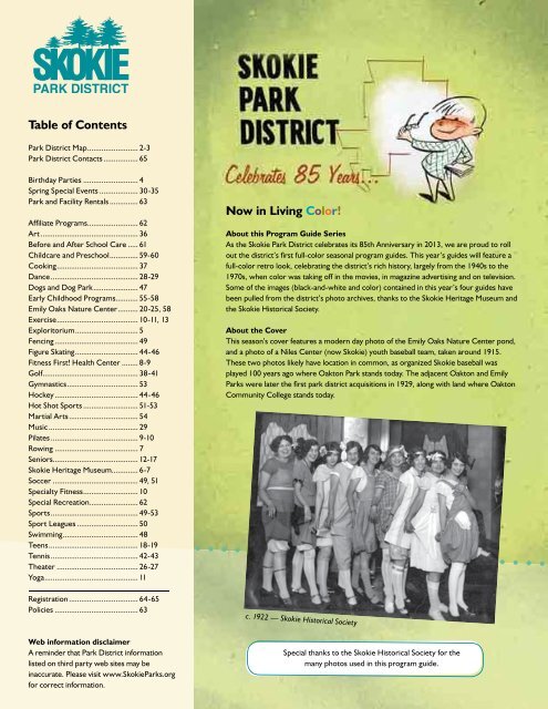 Spring Program Guide 2013 - Skokie Park District