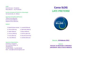 Programma - SLOG - Societa Lombarda di Ostetricia e Ginecologia