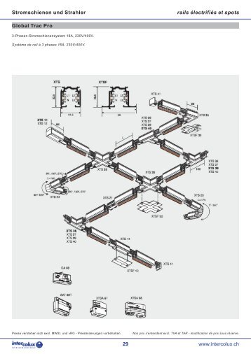 29 Global Trac Pro Stromschienen und Strahler rails Ã©lectrifiÃ©s et ...