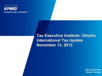KPMG PPT - Tax Executives Institute, Inc.