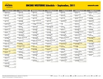 ENCORE WESTERNS Schedule - September, 2011 - Starz
