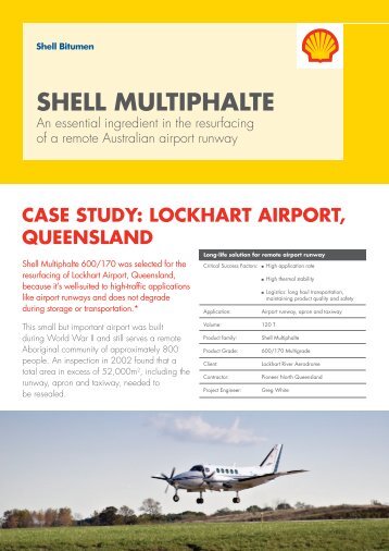 Shell Bitumen - Shell Multiphalte - Lockhart Airport Case Study