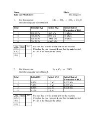 Rate Law worksheet - Head-Royce