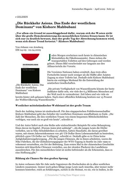 Eurasisches Magazin â April 2009 Â· Seite 1 Â© Eurasischer Verlag ...