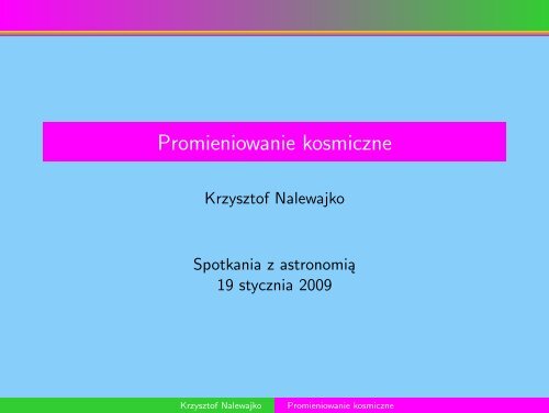 Promieniowanie kosmiczne