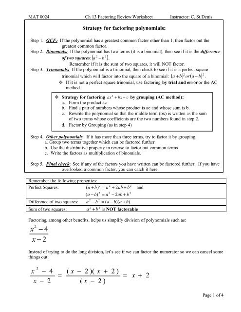 factoring-review-worksheet