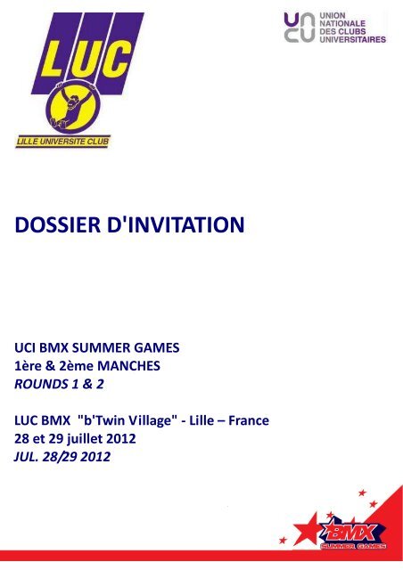 INVITATION UEC Summer Games Round 1 & 2 Lille (Fr) - Bikros.cz