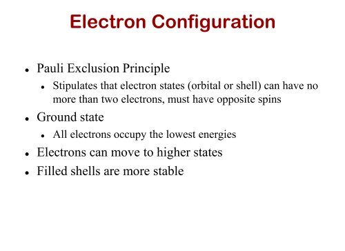 Atomic structure, bonding