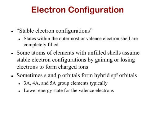 Atomic structure, bonding