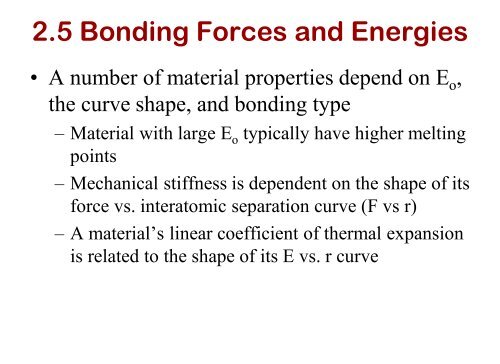 Atomic structure, bonding