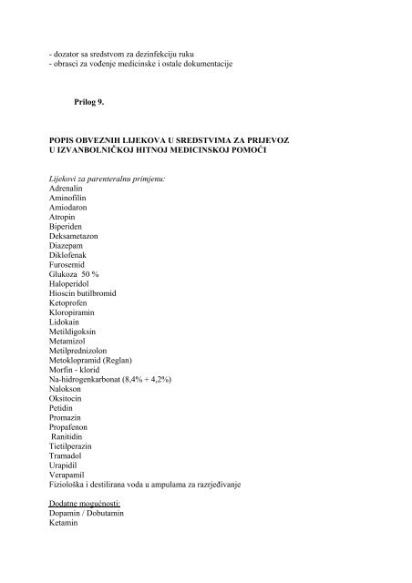 Pravilnik o uvjetima, organizaciji i naÄinu rada izvanbolniÄke hitne