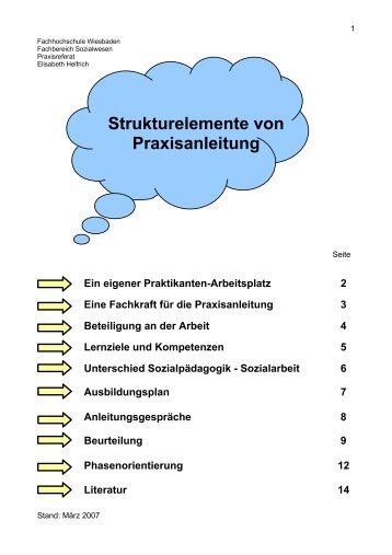 Strukturelemente von Praxisanleitung