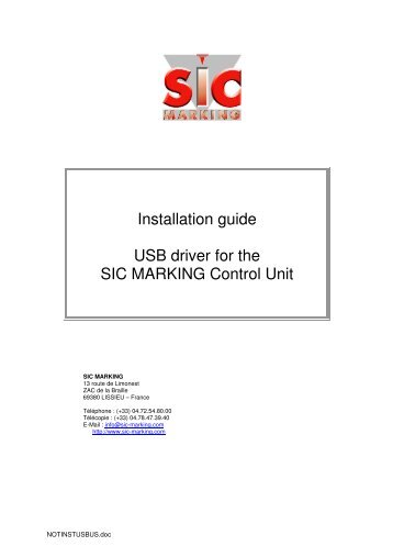 Installation guide USB driver for the SIC ... - SIC-Venim s.r.o.
