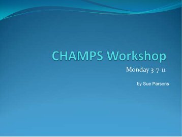 CHAMPS Chapter 1 - Sue Parsons