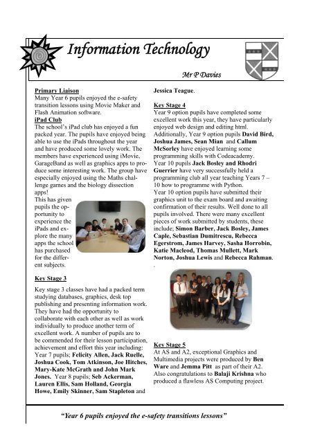 to download a copy of this Newsletter - Stanwell School