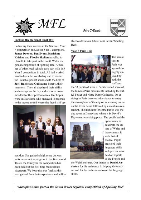 to download a copy of this Newsletter - Stanwell School