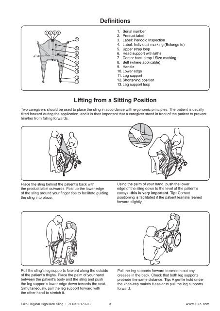 Original HighBack Sling Instruction Guide EN - Liko