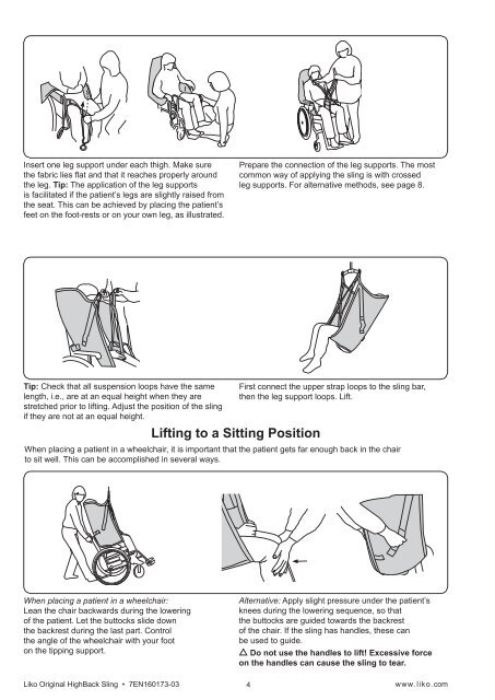 Original HighBack Sling Instruction Guide EN - Liko