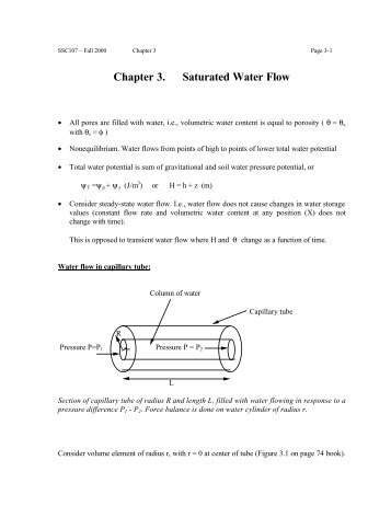 Chapter 3. Saturated Water Flow - LAWR